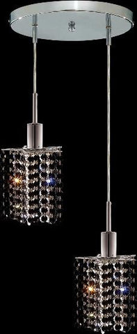 C121-1282D-R-P-JT/RC By Elegant Lighting Mini Collection 2 Lights Pendant Chrome Finish