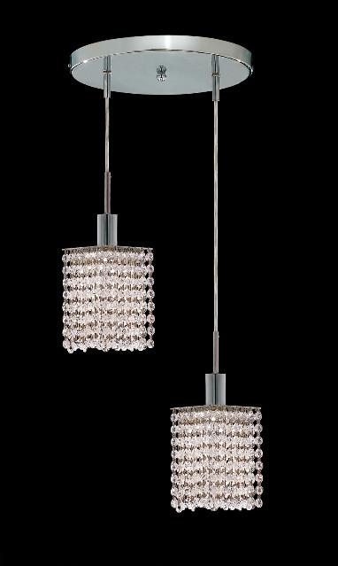 C121-1282D-R-S-CL/RC By Elegant Lighting Mini Collection 2 Lights Pendant Chrome Finish