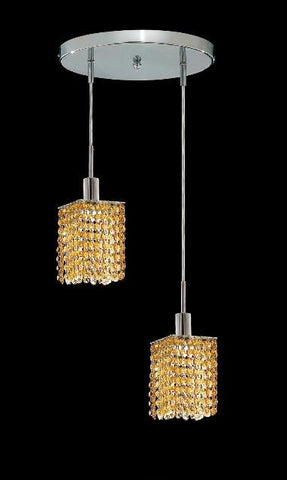 C121-1282D-R-S-LT/RC By Elegant Lighting Mini Collection 2 Lights Pendant Chrome Finish