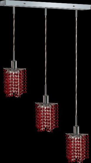 C121-1283D-O-P-BO/RC By Elegant Lighting Mini Collection 3 Lights Pendant Chrome Finish