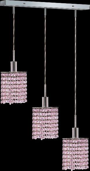 C121-1283D-O-S-RO/RC By Elegant Lighting Mini Collection 3 Lights Pendant Chrome Finish