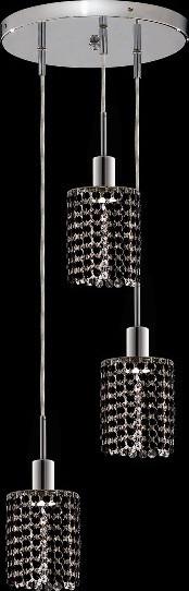 C121-1283D-R-R-JT/RC By Elegant Lighting Mini Collection 3 Lights Pendant Chrome Finish