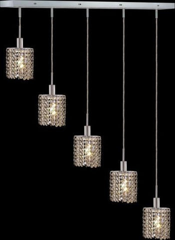 C121-1285D-O-E-GT/RC By Elegant Lighting Mini Collection 4 Lights Pendant Chrome Finish