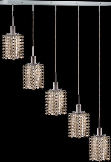 C121-1285D-O-P-GT/RC By Elegant Lighting Mini Collection 5 Lights Pendant Chrome Finish