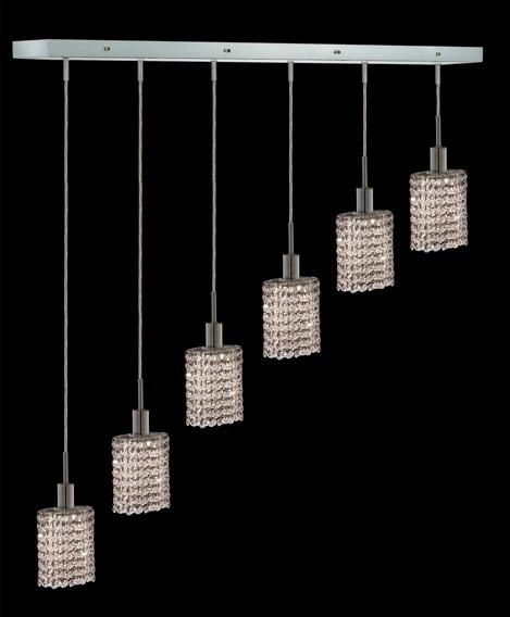 C121-1286D-O-E-CL/RC By Elegant Lighting Mini Collection 6 Lights Pendant Chrome Finish