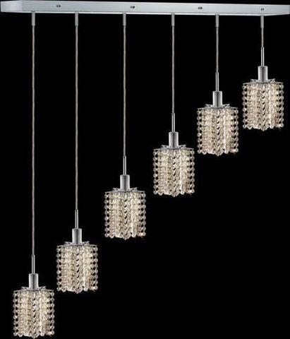 C121-1286D-O-P-GT/RC By Elegant Lighting Mini Collection 6 Lights Pendant Chrome Finish