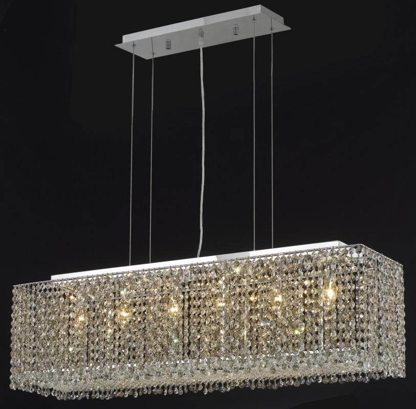 C121-1291D38C-LT/RC By Elegant Lighting Moda Collection 6 Light Chandeliers Chrome Finish