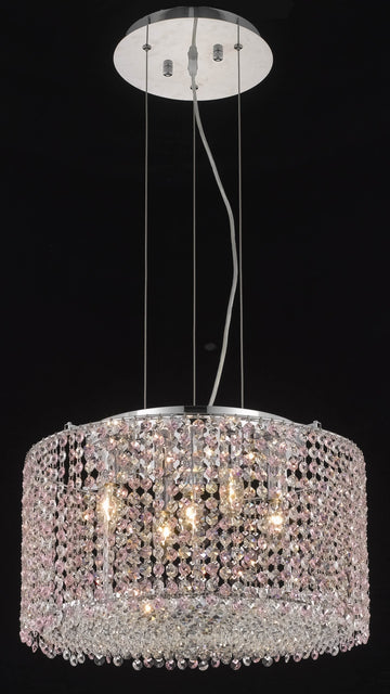 C121-1293D18C-LP/RC By Elegant Lighting Moda Collection 5 Light Chandeliers Chrome Finish