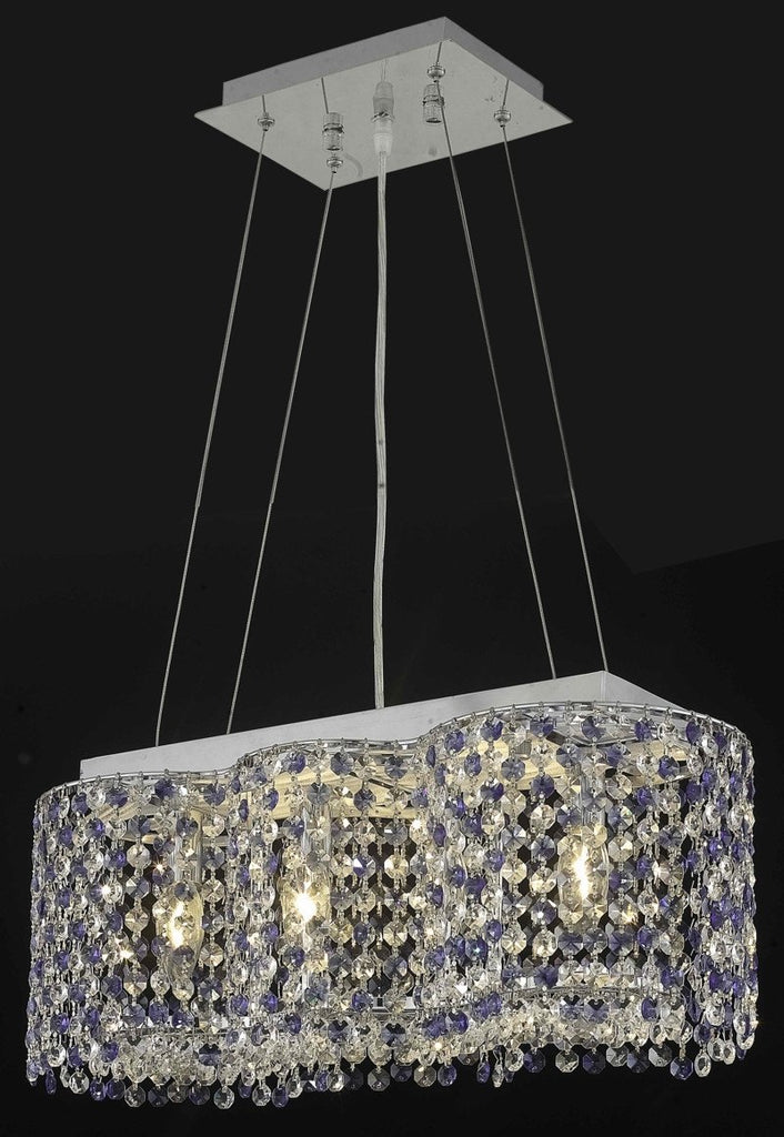 C121-1295D20C-JT/RC By Elegant Lighting Moda Collection 4 Light Chandeliers Chrome Finish