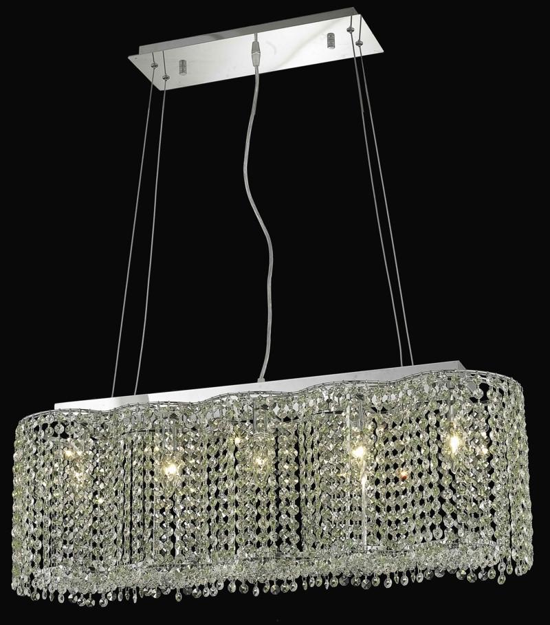 C121-1295D32C-BO/RC By Elegant Lighting Moda Collection 5 Light Chandeliers Chrome Finish