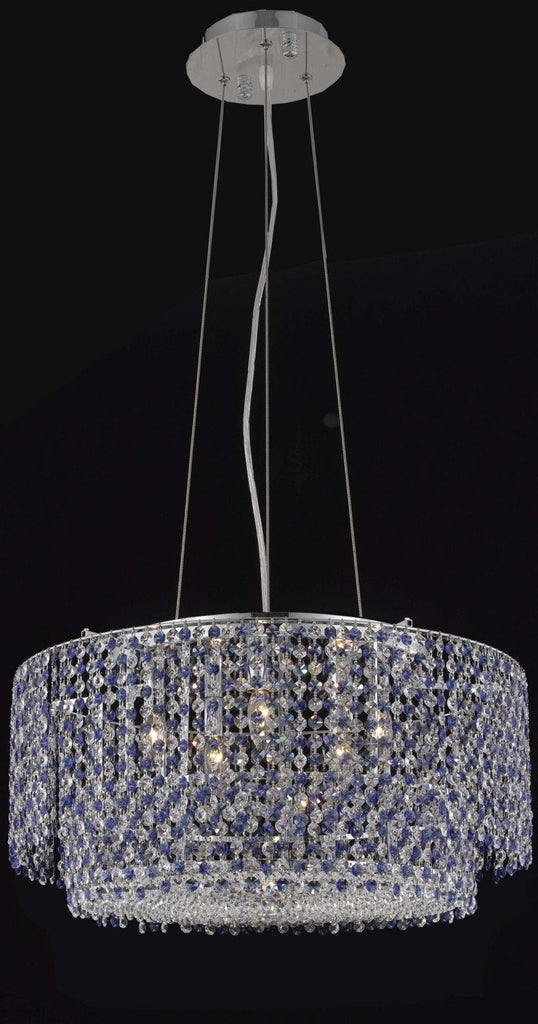 C121-1298D24C-RO/RC By Elegant Lighting Moda Collection 5 Light Chandeliers Chrome Finish