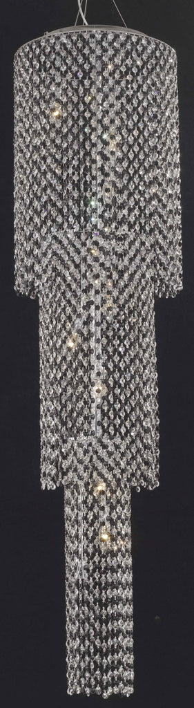 C121-1298G63C-LT/RC By Elegant Lighting Moda Collection 9 Light Chandeliers Chrome Finish