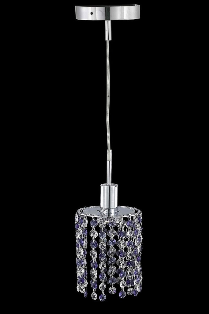 C121-1381D-R-R-TO/RC By Elegant Lighting Mini Collection 1 Light Pendants Chrome Finish