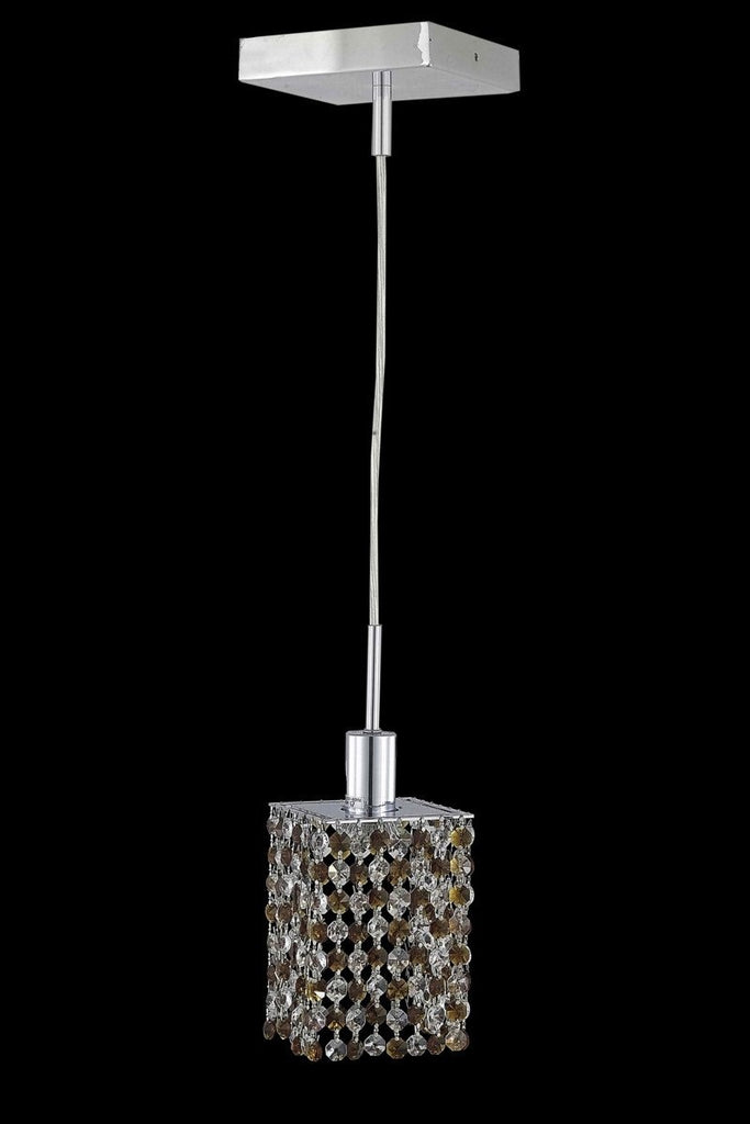 C121-1381D-S-S-BO/RC By Elegant Lighting Mini Collection 1 Light Pendants Chrome Finish