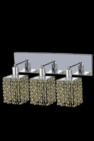 C121-1383W-O-S-LT/RC By Elegant Lighting Mini Collection 3 Light Wall Sconces Chrome Finish