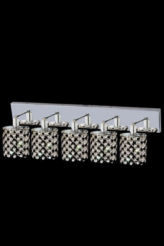 C121-1385W-O-R-BO/RC By Elegant Lighting Mini Collection 5 Light Wall Sconces Chrome Finish