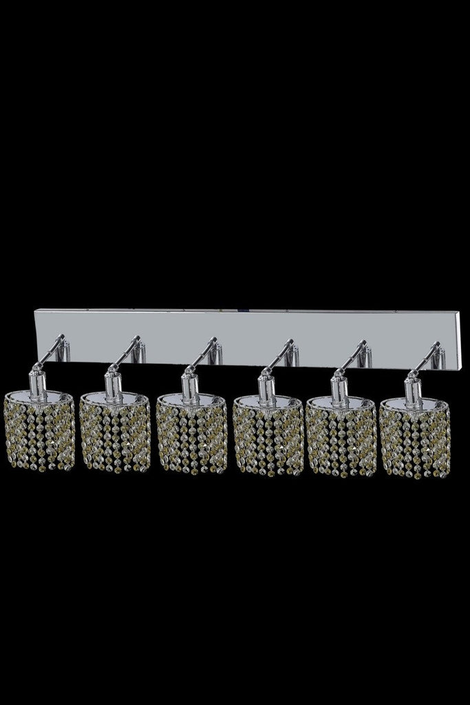 C121-1386W-O-E-GT/RC By Elegant Lighting Mini Collection 6 Light Wall Sconces Chrome Finish