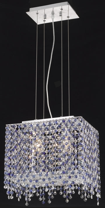 C121-1391D14C-GT/RC By Elegant Lighting Moda Collection 2 Light Chandeliers Chrome Finish