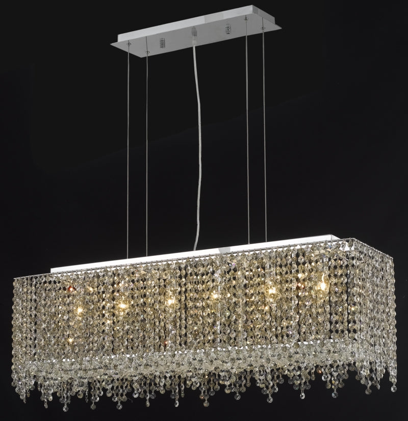 ZC121-1391W36C-CL/RC By Regency Lighting 1391 Moda Collection Wall Sconce W36 H8 E6 Lt:8 Chrome Finish  (Royal Cut Crystal)