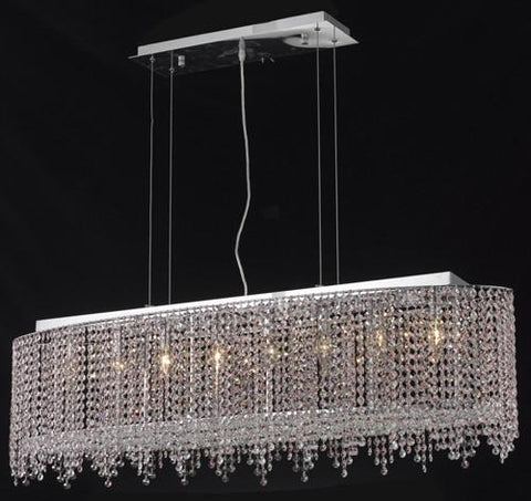 C121-1392D46C-JT/RC By Elegant Lighting Moda Collection 8 Light Chandeliers Chrome Finish