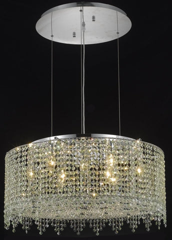 C121-1393D26C-LP/RC By Elegant Lighting Moda Collection 9 Light Chandeliers Chrome Finish