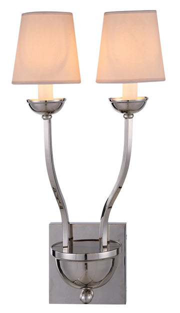 C121-1400W2PN By Elegant Lighting - Vineland Collection Polished Nickel Finish 2 Lights Wall Sconce