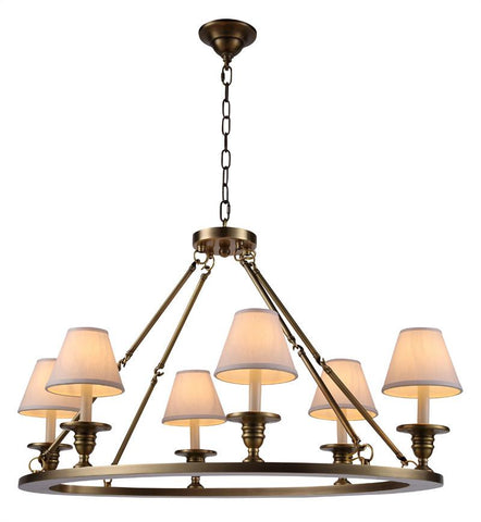 C121-1402D36BB By Elegant Lighting - Chester Collection Burnished Brass Finish 6 Lights Pendant lamp