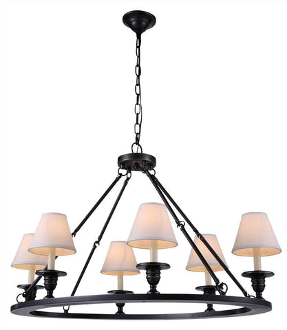 C121-1402D36BZ By Elegant Lighting - Chester Collection Bronze Finish 6 Lights Pendant lamp