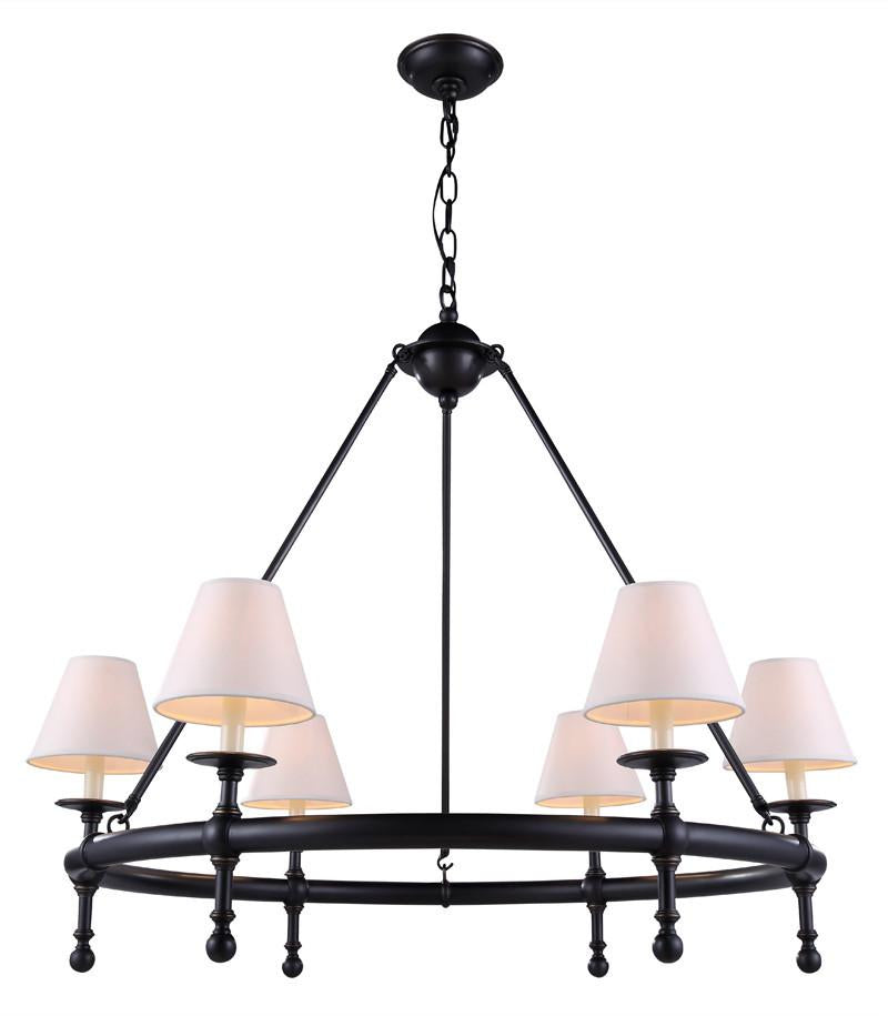 C121-1406D33BZ By Elegant Lighting - Montgomery Collection Bronze Finish 6 Lights Pendant lamp