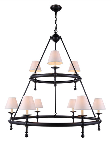 C121-1406G45BZ By Elegant Lighting - Montgomery Collection Bronze Finish 9 Lights Pendant lamp