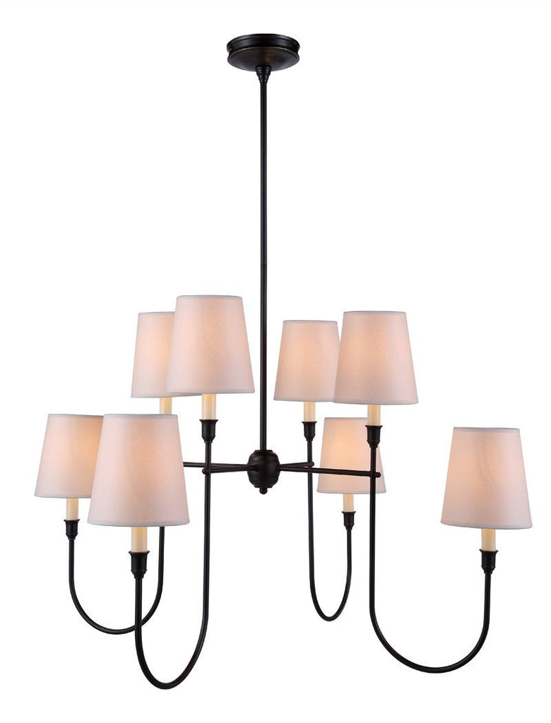 C121-1411G36BZ By Elegant Lighting - Lancaster Collection Bronze Finish 8 Lights Pendant lamp