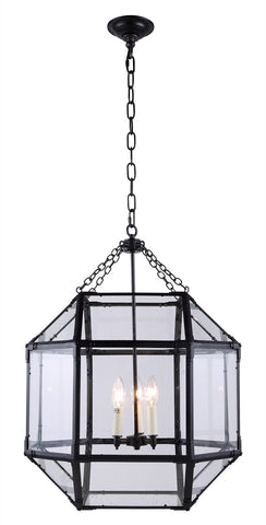 C121-1413D19RZ By Elegant Lighting - Gordon Collection Zinc Finish 3 Lights Pendant lamp