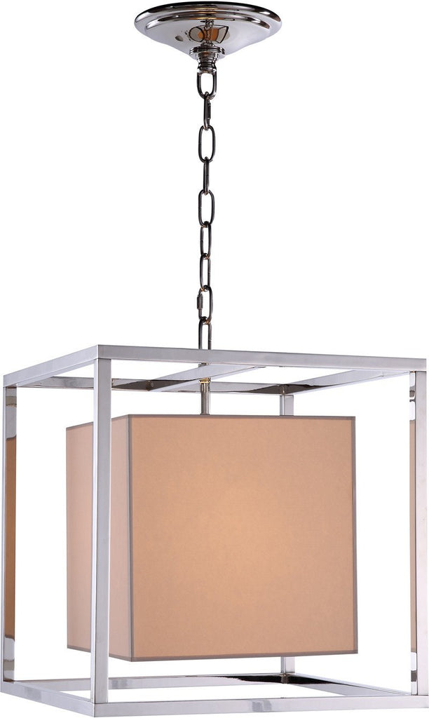 C121-1416D16PN By Elegant Lighting - Quincy Collection Polished Nickel Finish 1 Light Pendant lamp