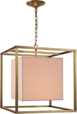 C121-1416D22BB By Elegant Lighting - Quincy Collection Burnish Brass Finish 2 Lights Pendant lamp