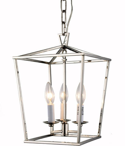 C121-1422D9PN By Elegant Lighting - Denmark Collection Polished Nickel Finish 3 Lights Pendant Lamp