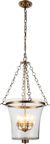 C121-1423F19BB By Elegant Lighting - Seneca Collection Burnished Brass Finish 4 Lights Flush Mount