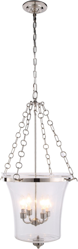 C121-1423F19PN By Elegant Lighting - Seneca Collection Polished Nickel Finish 4 Lights Flush Mount