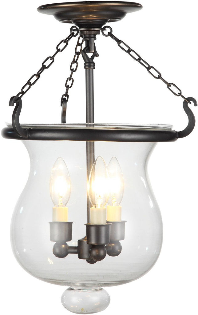 C121-1424F12BZ By Elegant Lighting - Seneca Collection Bronze Finish 3 Lights Flush Mount