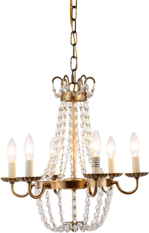 C121-1433D16BB By Elegant Lighting - Roma Collection Burnished Brass Finish 6 Lights Pendant Lamp