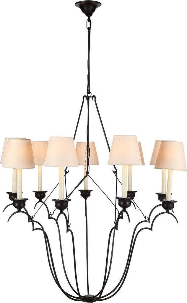 C121-1439D33VB By Elegant Lighting - Dominion Collection Vintage Bronze Finish 9 Lights Pendant Lamp