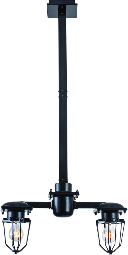 C121-1451D20BK By Elegant Lighting - Kingston Collection Black Finish 2 Lights Pendant lamp