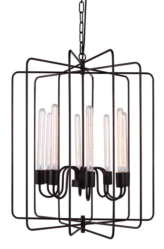 C121-1454D25DB By Elegant Lighting - Lewis Collection Dark Bronze Finish 8 Lights Pendant lamp