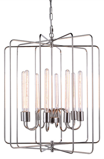 C121-1454D25PN By Elegant Lighting - Lewis Collection Polished Nickel Finish 8 Lights Pendant lamp
