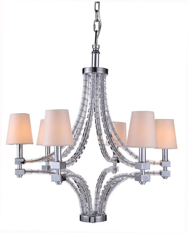 C121-1460D36PN By Elegant Lighting - Cristal Collection Polished Nickel Finish 6 Lights Pendant lamp