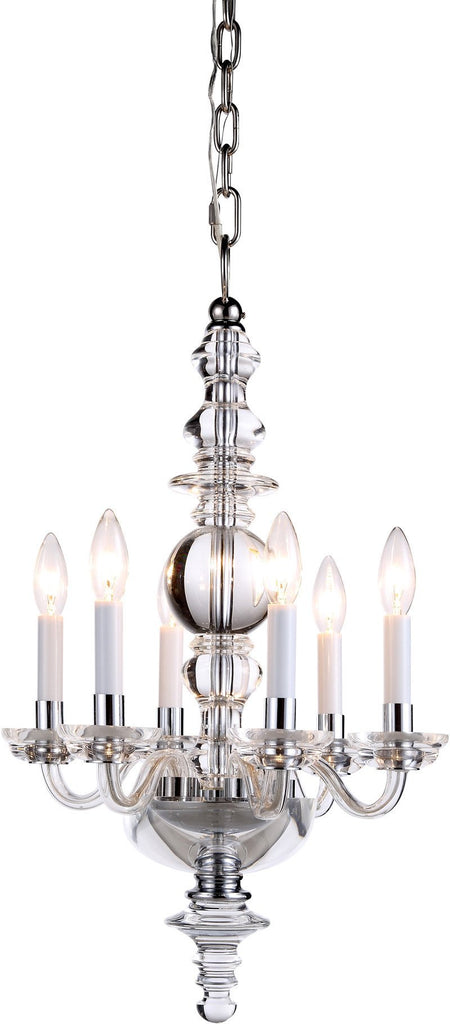 C121-1462D15C By Elegant Lighting - Diamante Collection Chrome Finish 6 Lights Pendant Lamp