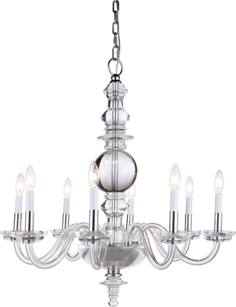 C121-1462D29C By Elegant Lighting - Diamante Collection Chrome Finish 8 Lights Pendant Lamp