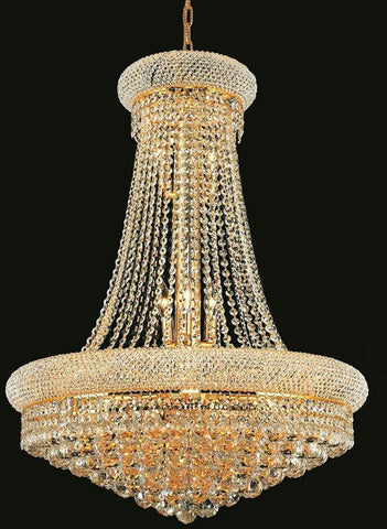 ZC121-V1800D28G/EC By Elegant Lighting - Primo Collection Gold Finish 14 Lights Dining Room