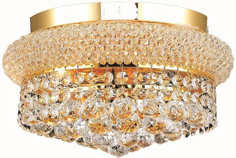 ZC121-V1800F12G/EC By Elegant Lighting - Primo Collection Gold Finish 4 Lights Flush Mount