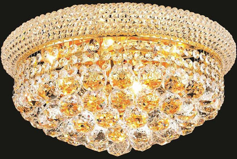 ZC121-V1800F16G/EC By Elegant Lighting - Primo Collection Gold Finish 8 Lights Flush Mount