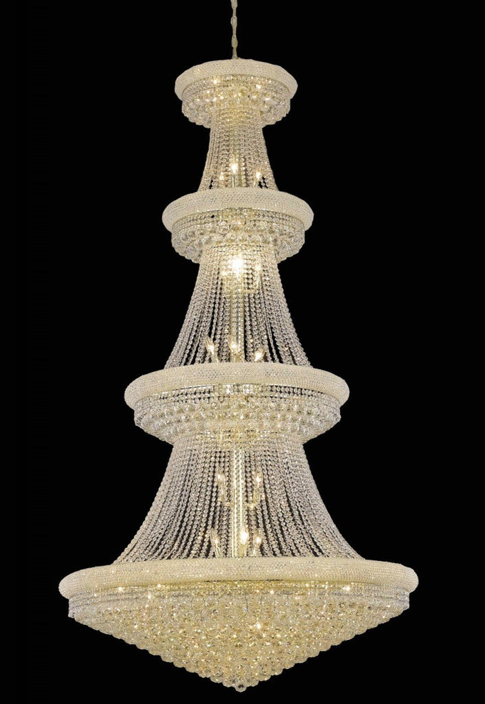 ZC121-V1800G48G/EC By Elegant Lighting Primo Collection 42 Light Chandeliers Gold Finish